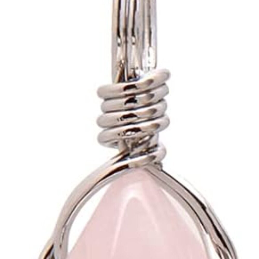 Hand Wired Natural or Created Crystal Point Healing Chakra Pendant Necklace